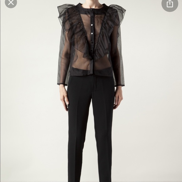 Stunning Rodebjer organza ruffle blouse 💯% silk. - Picture 1 of 16